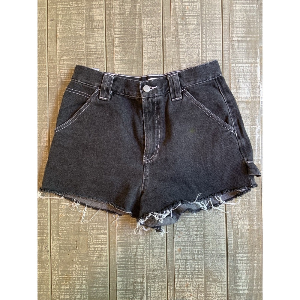 PacSun Shorts Woman's Size 28 Black High Rise Denim Festival Cutoff Women's
